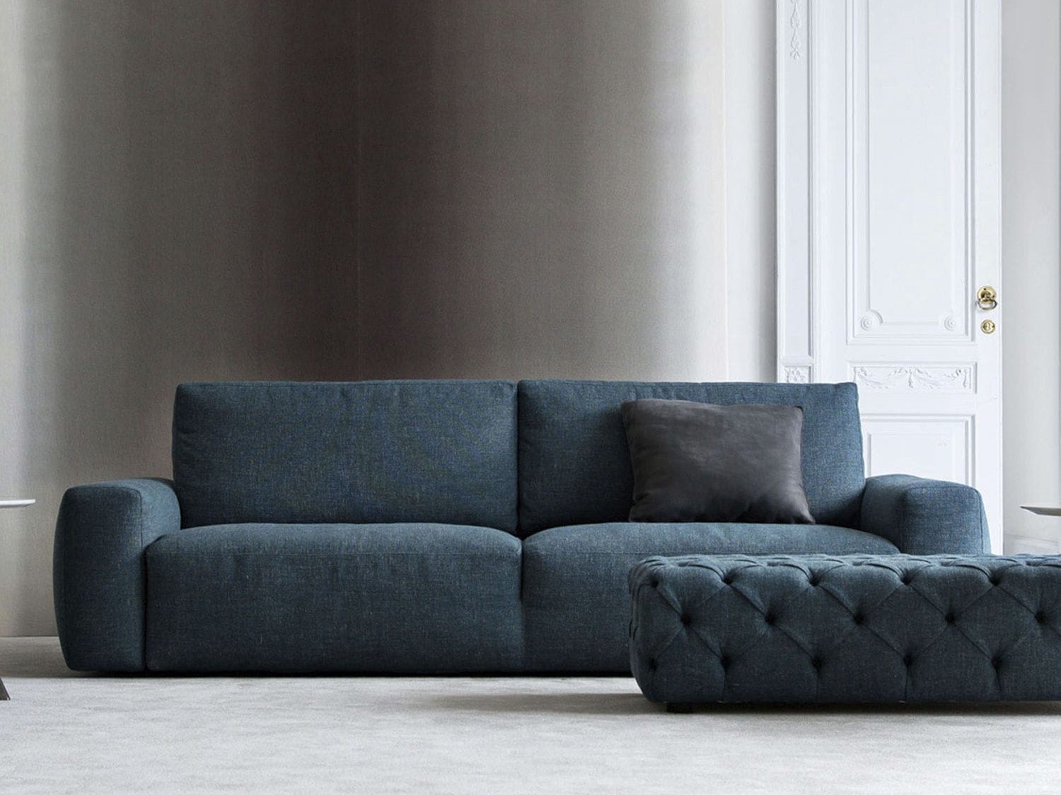 Contemporary sofa / fabric / 2-seater / blue